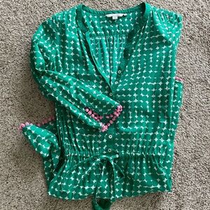 Boden pretty pink and green dress